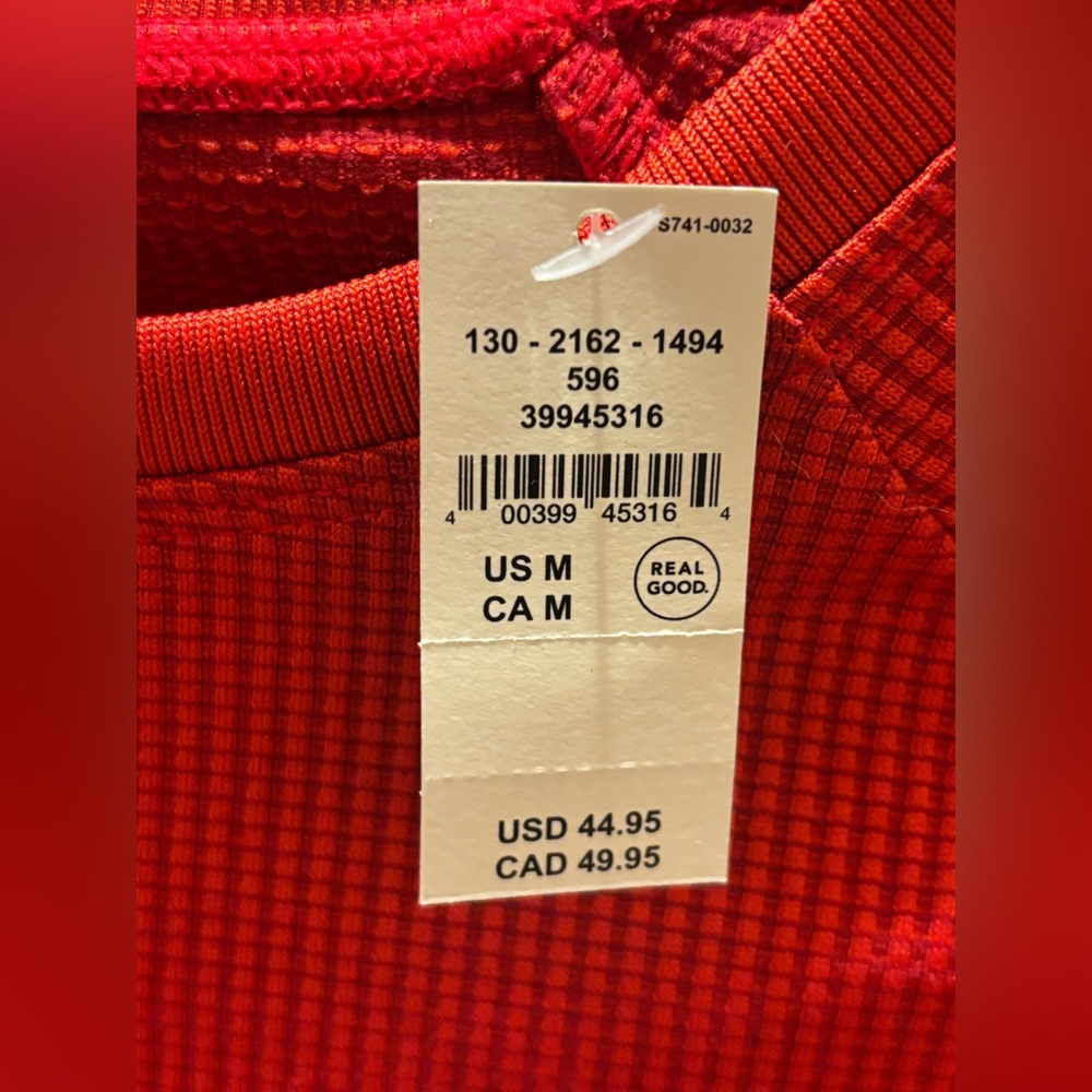 Aerie Offline NWT red long sleeve crop top,  size Medium - Picture 5 of 7